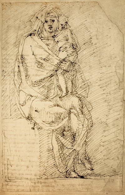 Study for a Madonna and Child (drawing by Michelangelo) by Michelangelo Buonarroti